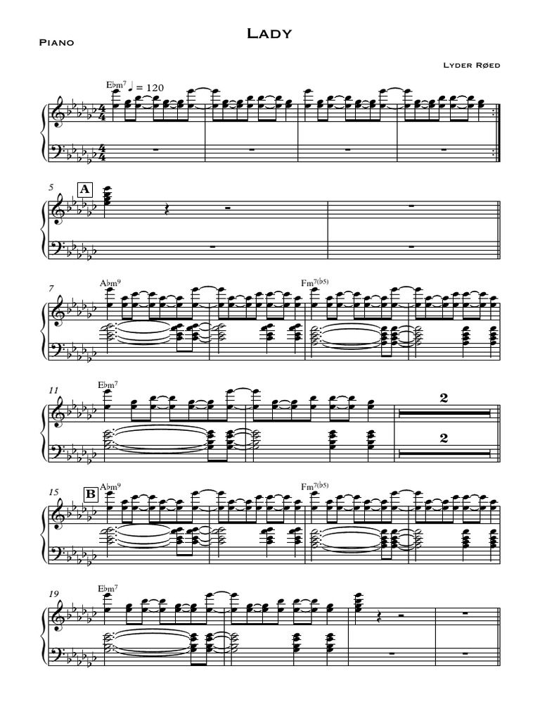 Partition de piano pour Lady Lyder Røed | PDF | Ouverture (échecs) | Échecs
