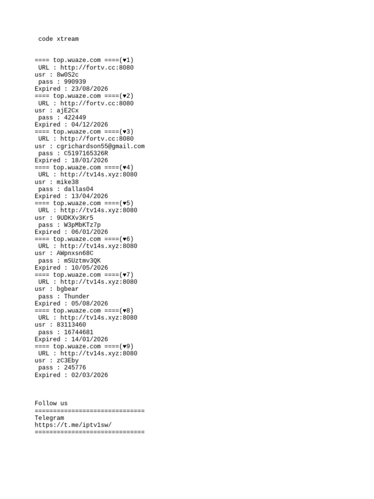 Xtream Codes for IPTV Access | PDF