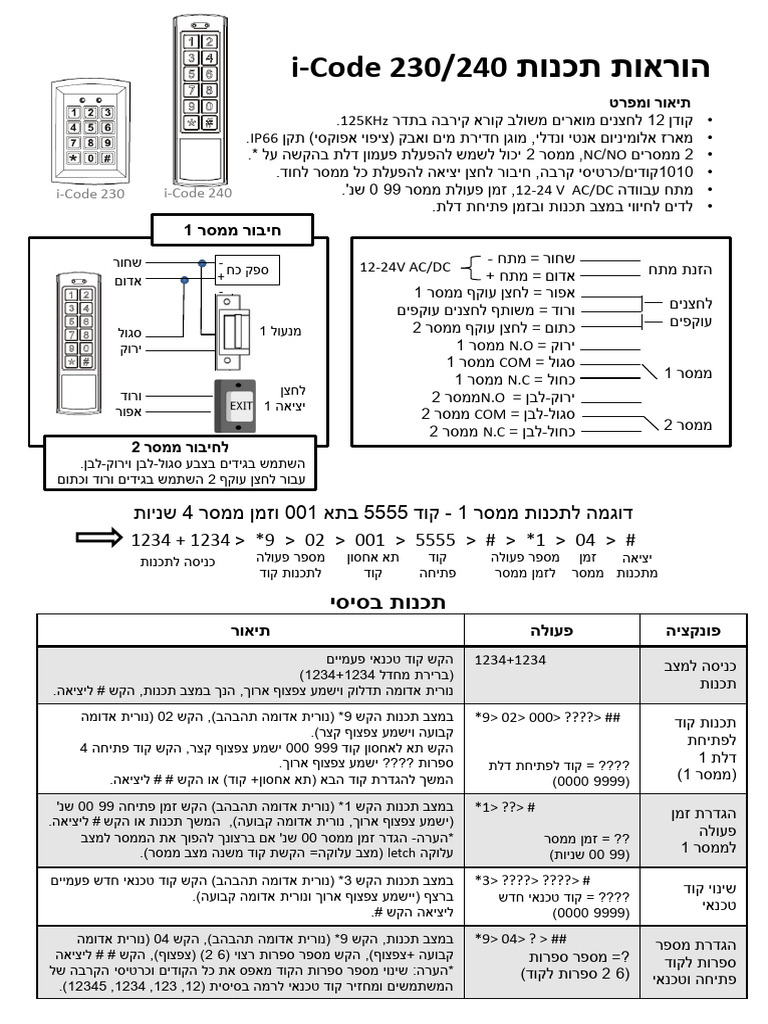 הוראות תכנות I-Code 230-240 | PDF