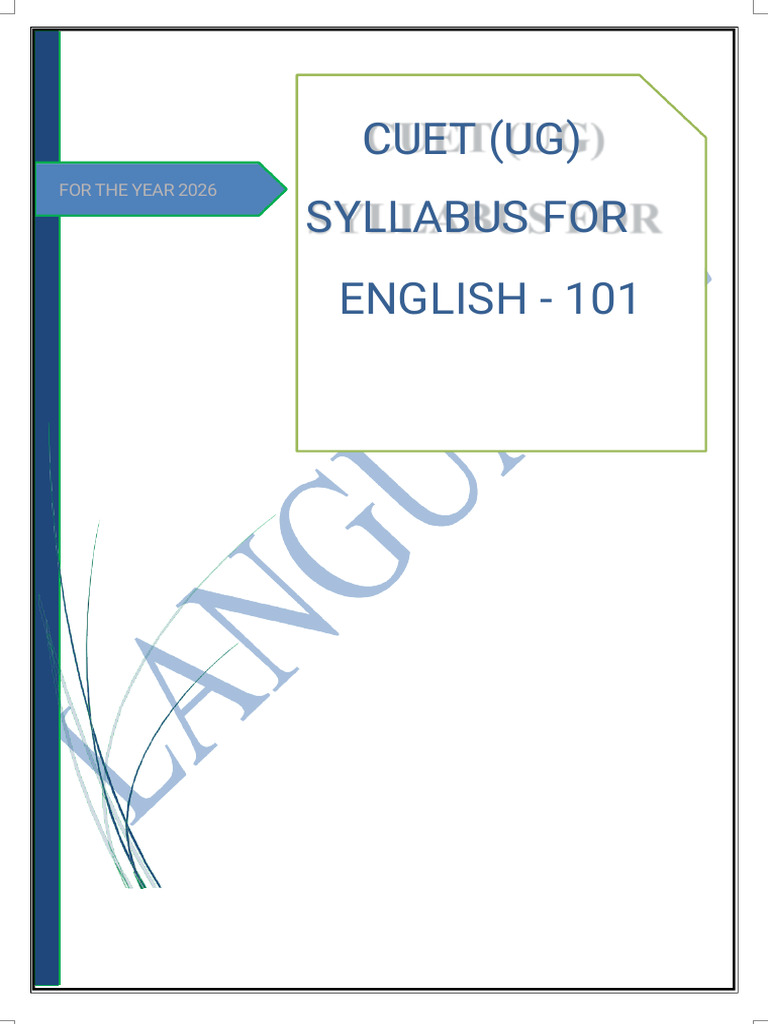 2026 CUET UG English 101 Syllabus | PDF