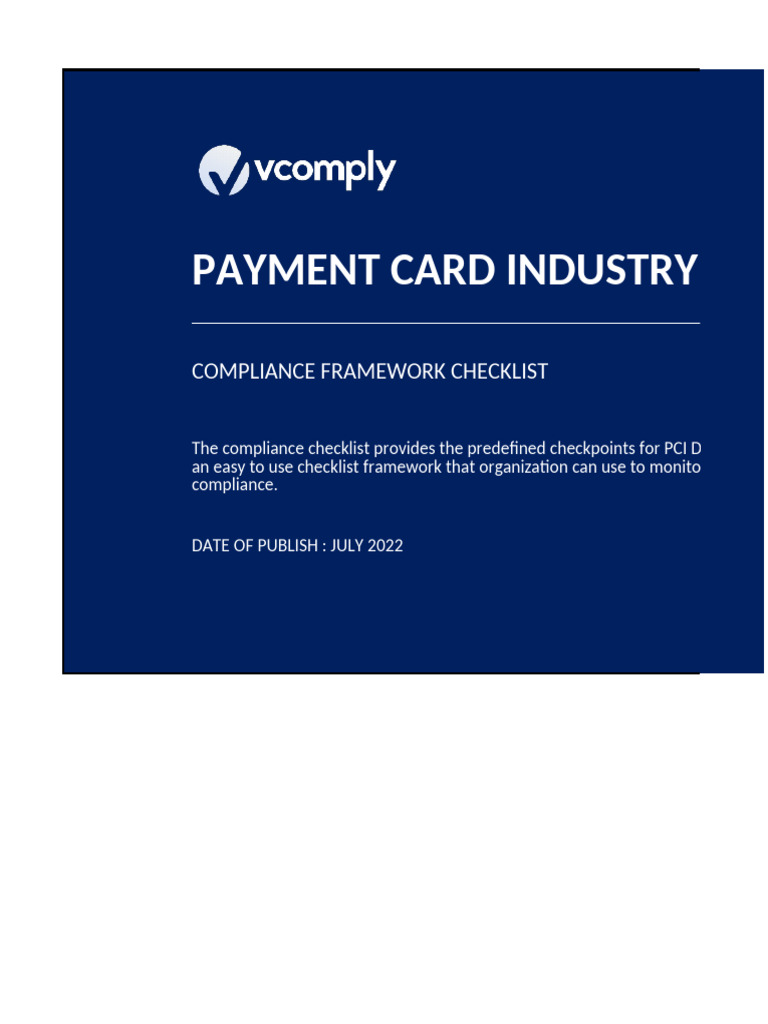 PCI DSS Compliance Checklist Guide | PDF | Security | Computer Security