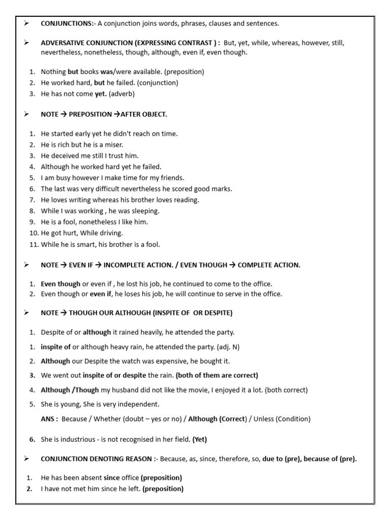 Understanding Conjunctions and Their Uses | PDF | Linguistic Typology ...
