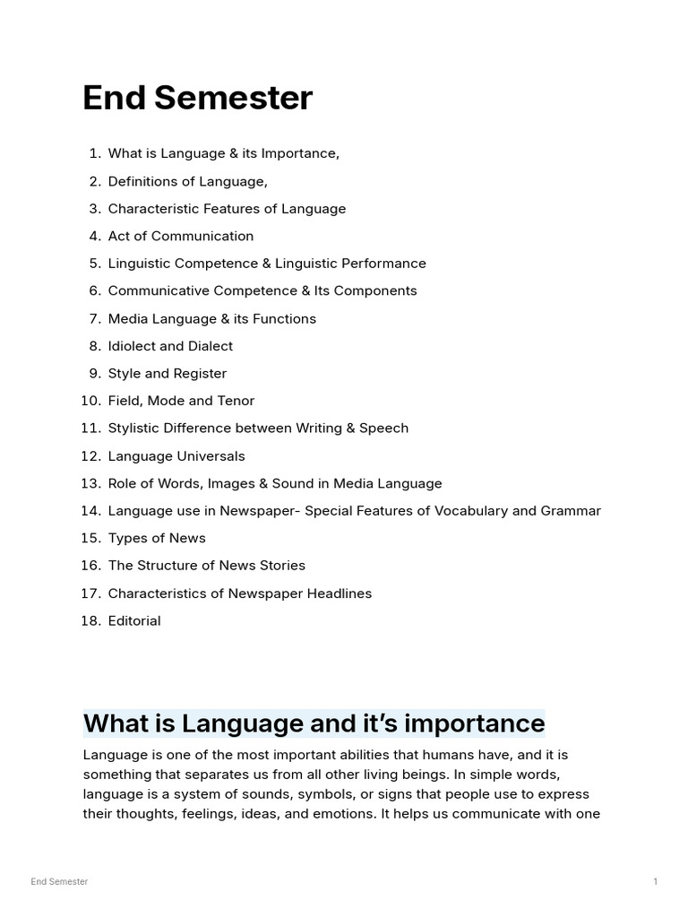 End Semester | PDF | Communication | Mass Media