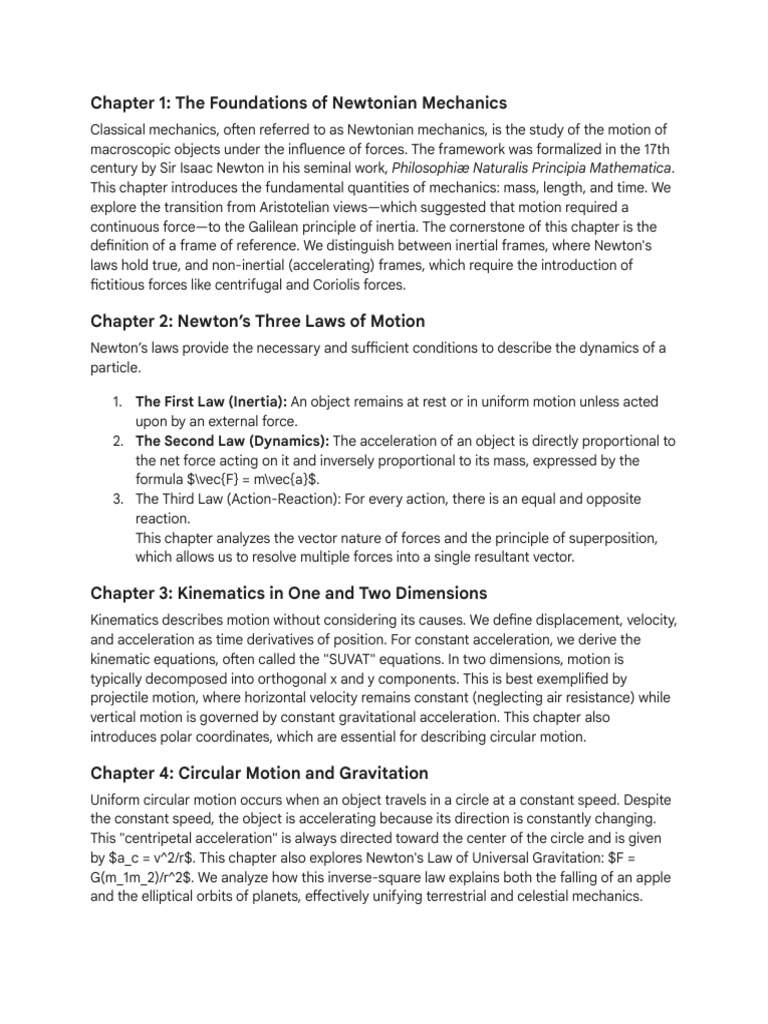 Foundations of Newtonian Mechanics | PDF