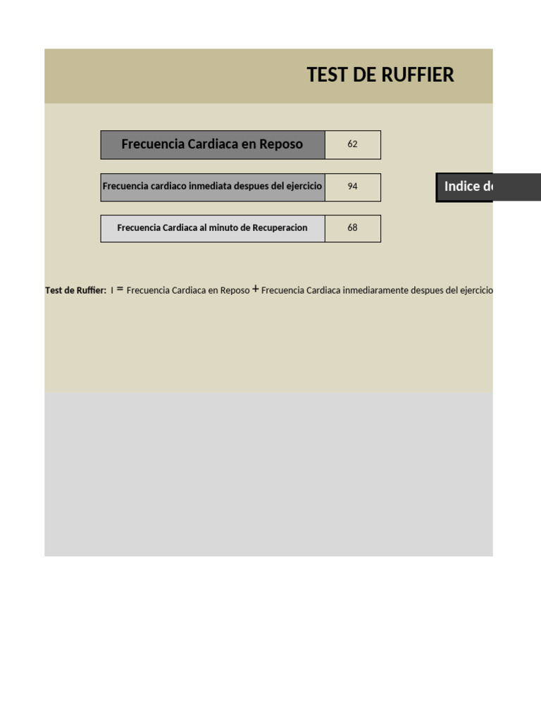 Test de Ruffier: Evaluación Cardiaca | PDF