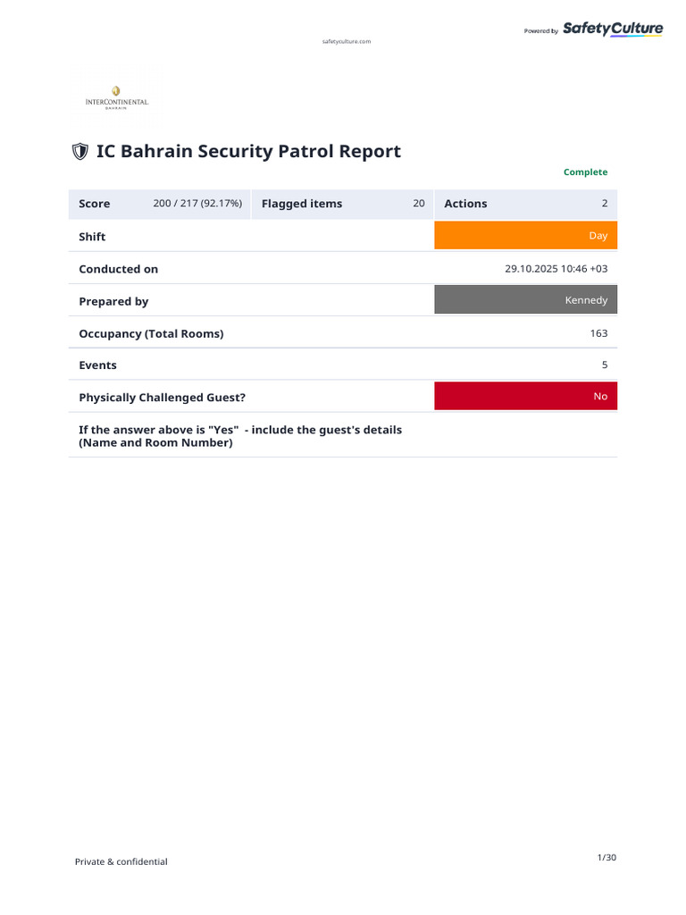 ?️-IC-Bahrain-Security-Patrol-Report (13) | PDF | Fire Safety | Basement