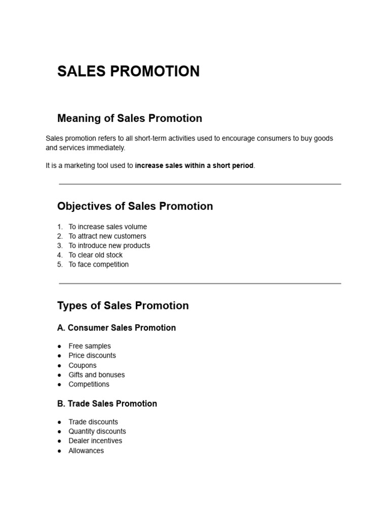 Sales Promotion | PDF