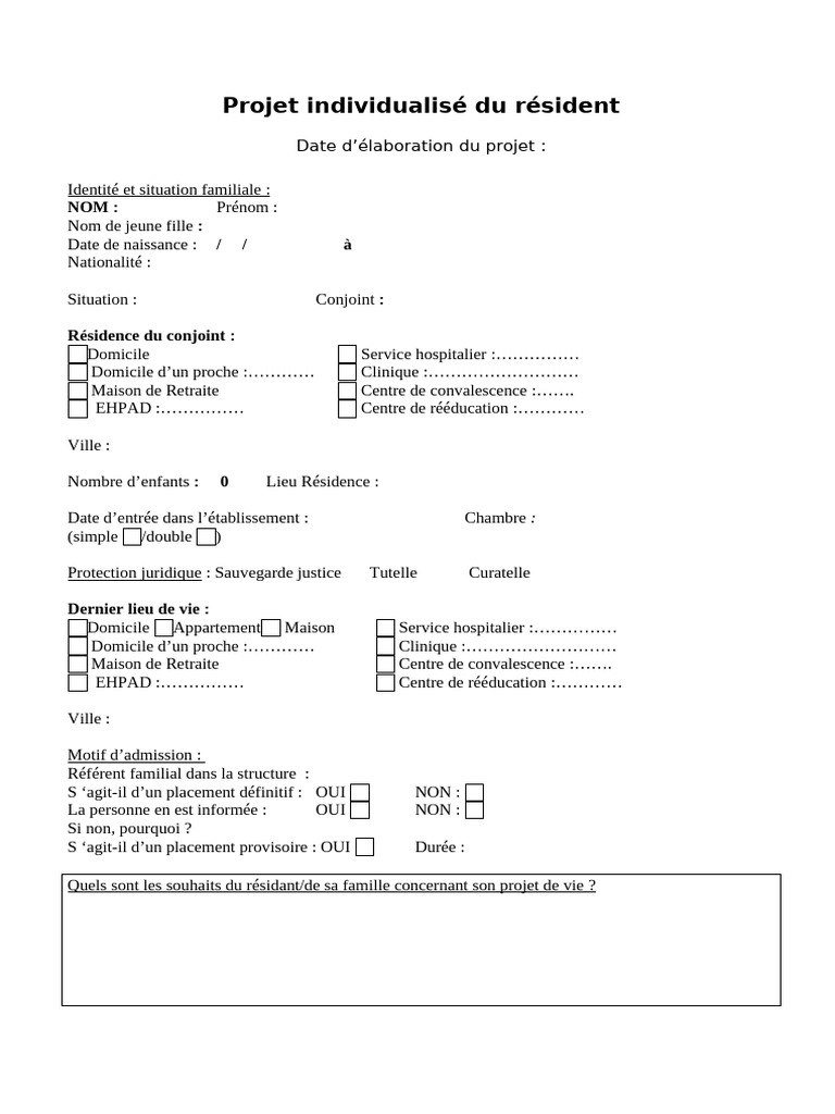 Projet Individualisé de Résident en EHPAD | PDF | Sommeil