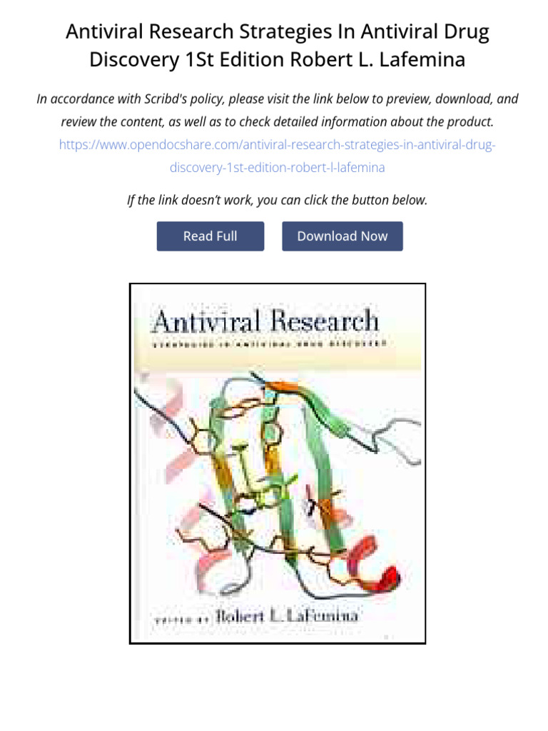 Antiviral research strategies in antiviral drug discovery 1st Edition ...