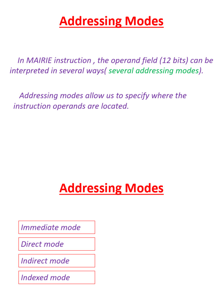 Understanding Addressing Modes in MARIE | PDF | Integrated Circuit ...