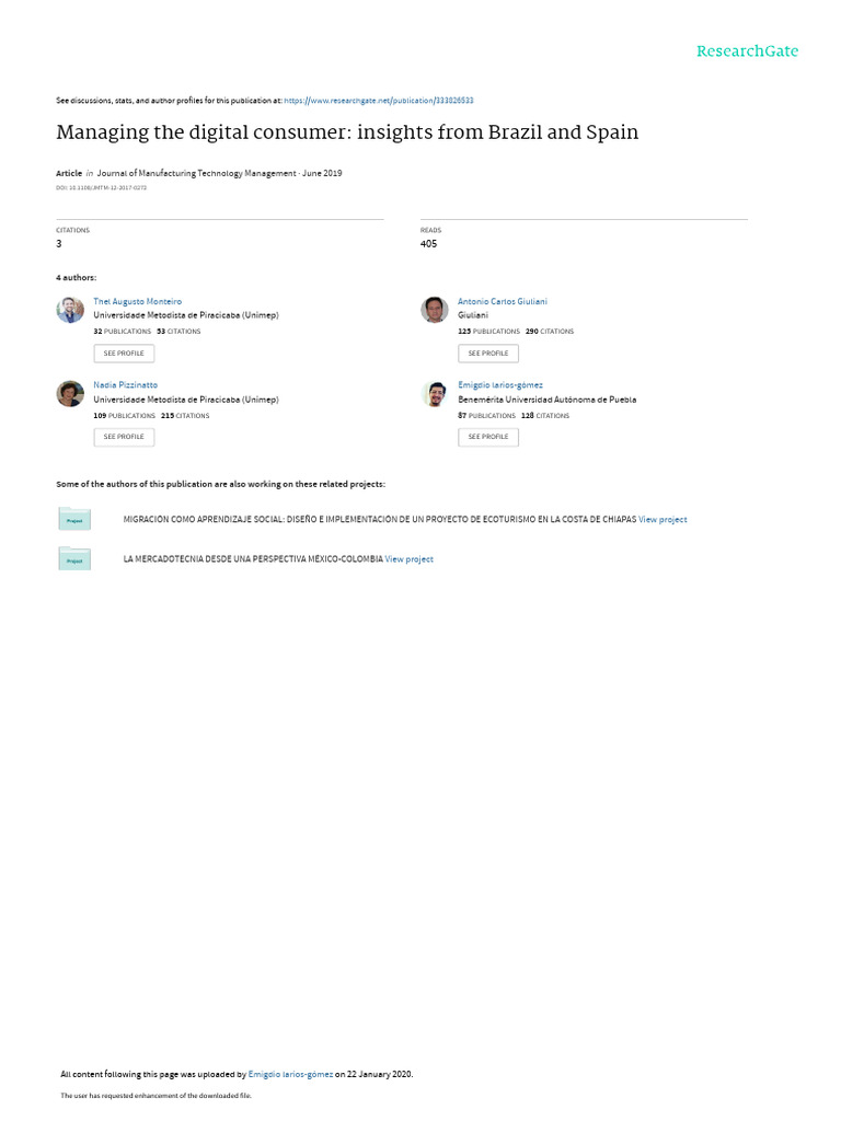 JMTM_ManagingthedigitalconsumerinsightsBrazilandSpain | PDF | Attitude ...