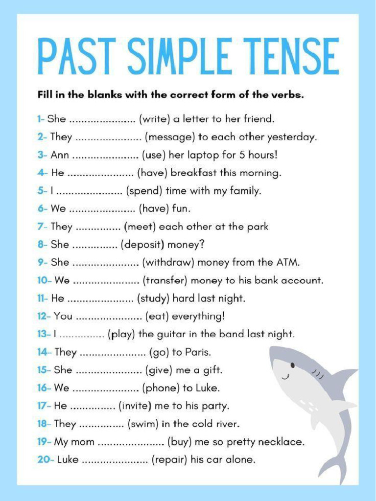 Past Tense Worksheets | PDF