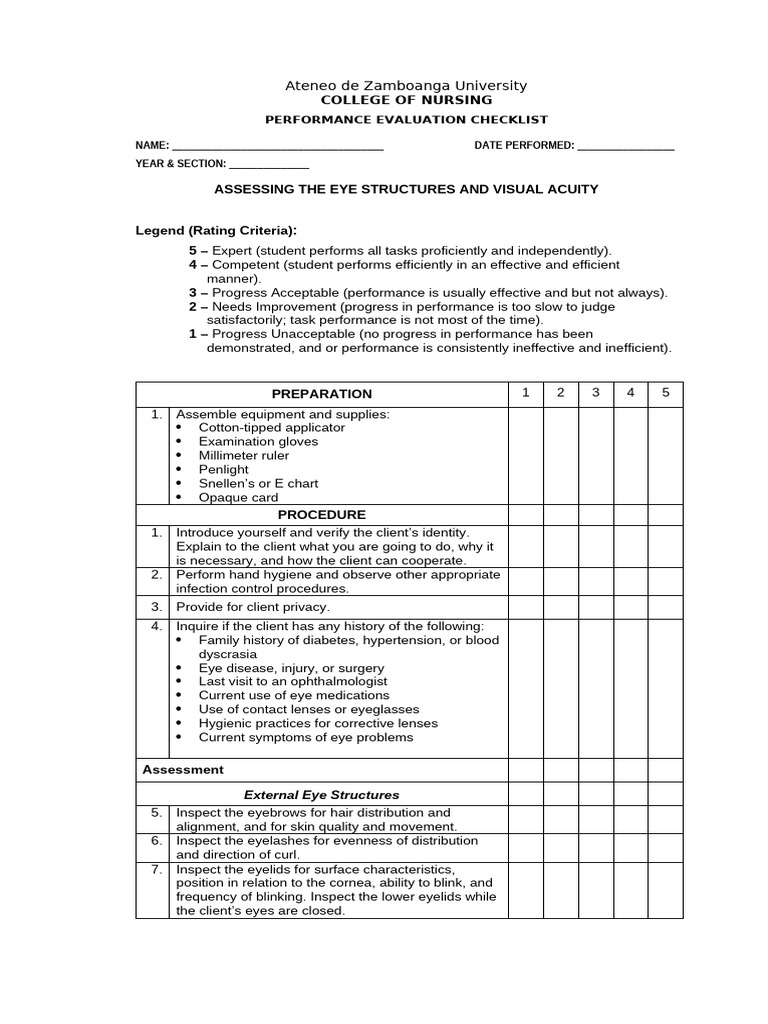 Assessing the Eye Structure and Visual Acuity | PDF | Eye | Ophthalmology