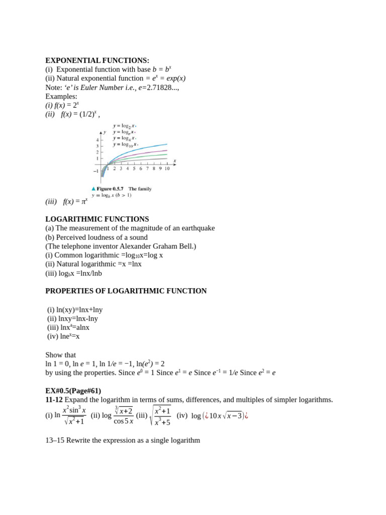 Exponential and Logarithmic Functions Guide | PDF