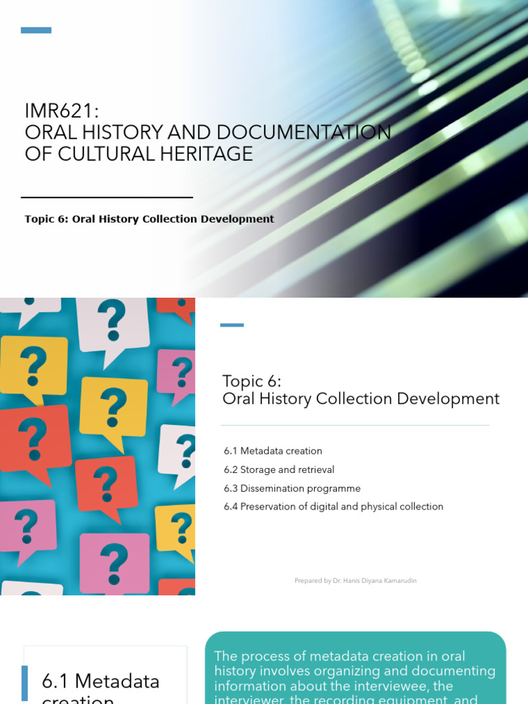 Oral History Collection Development Guide | PDF | Metadata | Oral History