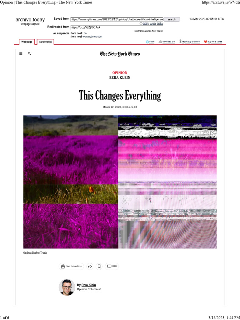 Opinion This Changes Everything - The New York Times | PDF | Artificial ...