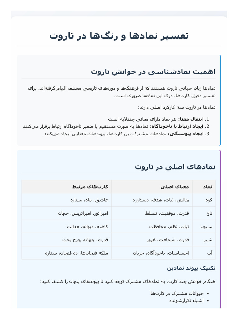 تفسیر نمادها و رنگها در تاروت - 250509 - 010314 | PDF