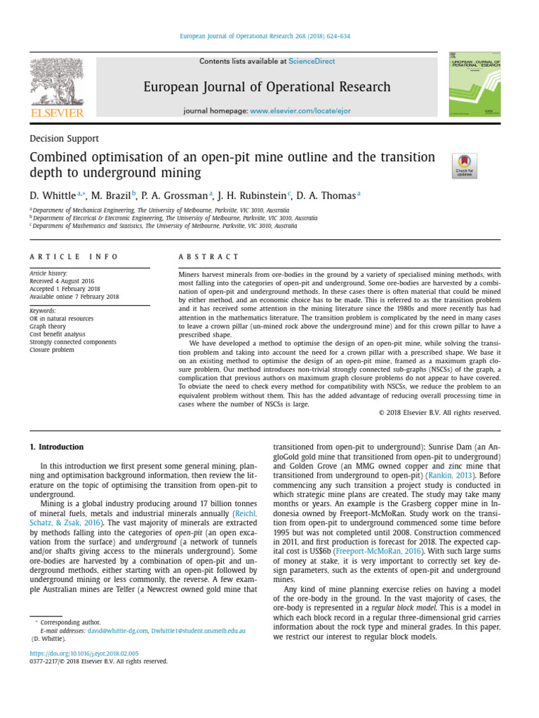 Optimizing Open-Pit to Underground Mining | PDF | Mining | Net Present ...