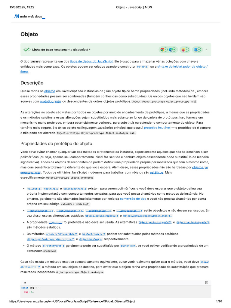 Objetos Js Parte 1 | PDF