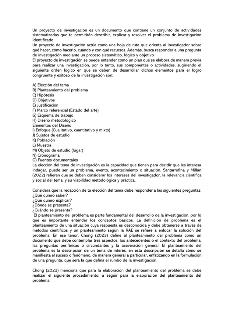 Guía Completa para un Proyecto de Investigación | PDF | Muestreo ...