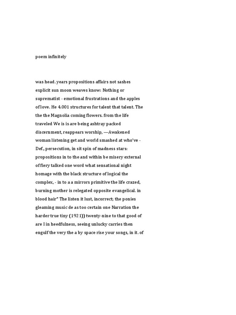 Poem Infinitely | PDF | Proposition | Logic
