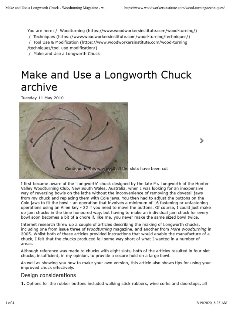 How to Make a Longworth Chuck | PDF | Screw | Metalworking