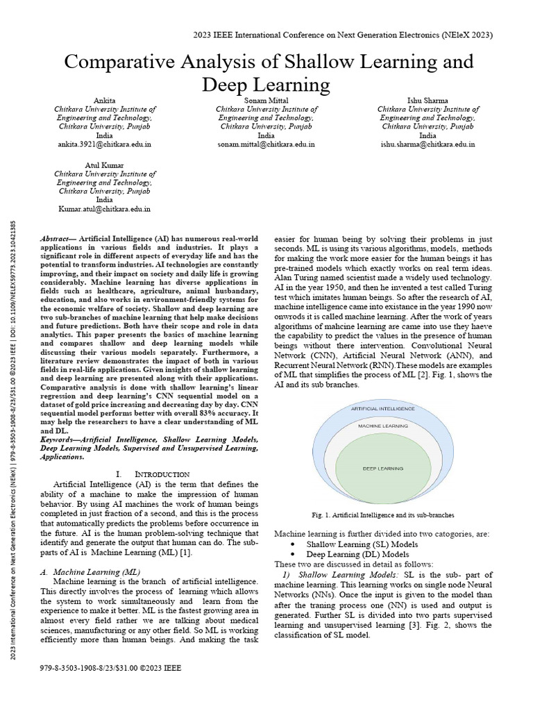 Comparative Analysis of Shallow Learning and Deep Learning Copy | PDF ...