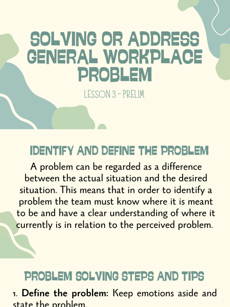 Effective Workplace Problem Solving Guide | PDF | Psychology ...