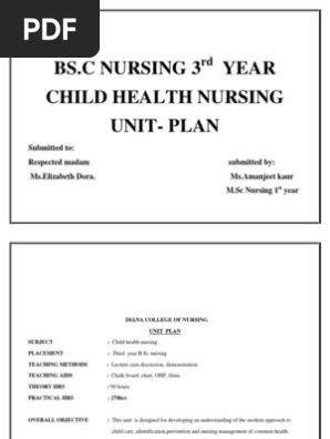Unit Plan-bsc 3rd Yr