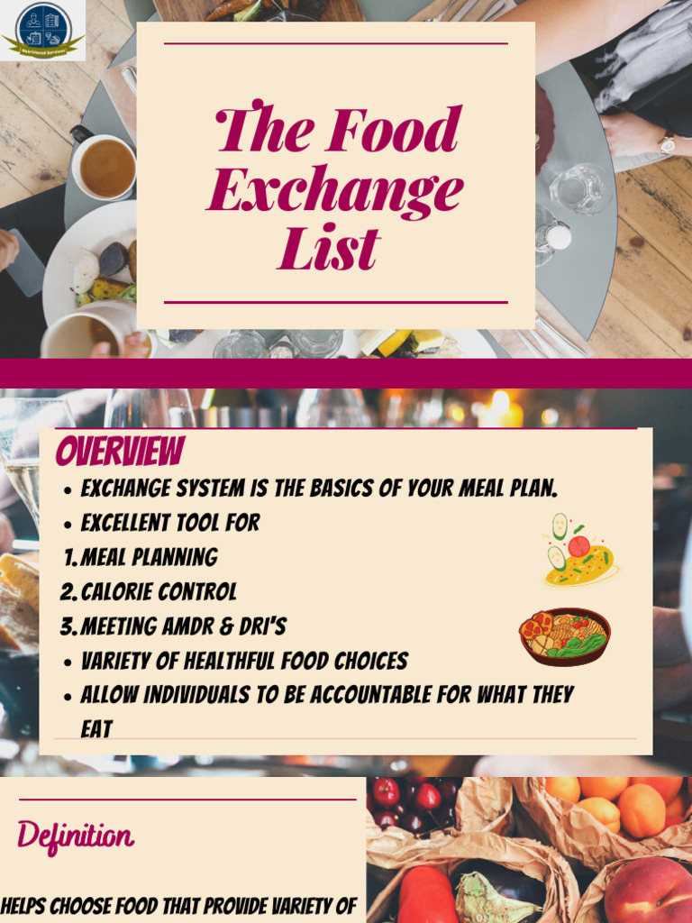 Food Exchange List for Meal Planning | PDF | Foods | Fat