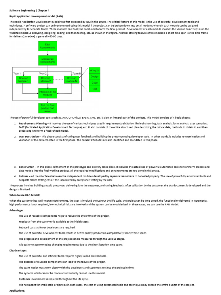 Rapid Application Development (RAD) Model | PDF | Software Engineering ...