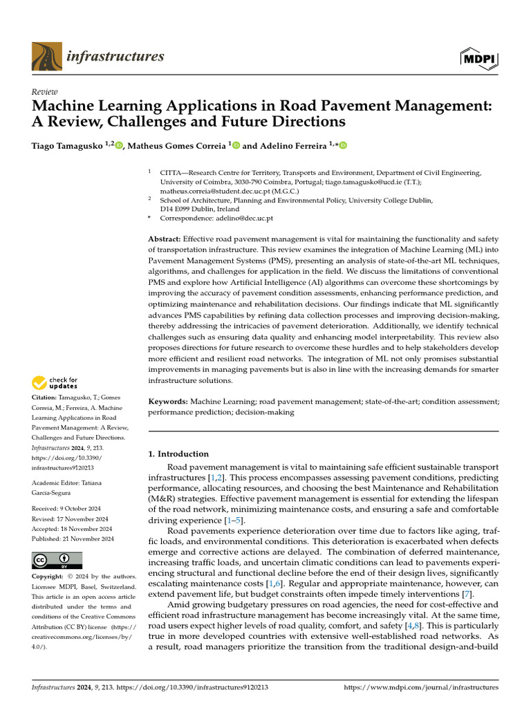 Machine Learning in Road Pavement Management | PDF | Machine Learning ...