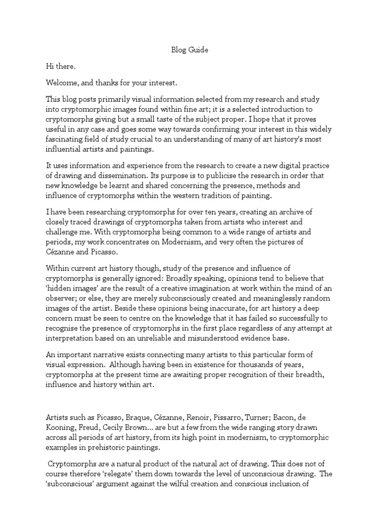 Blog Guide Drawing Art History