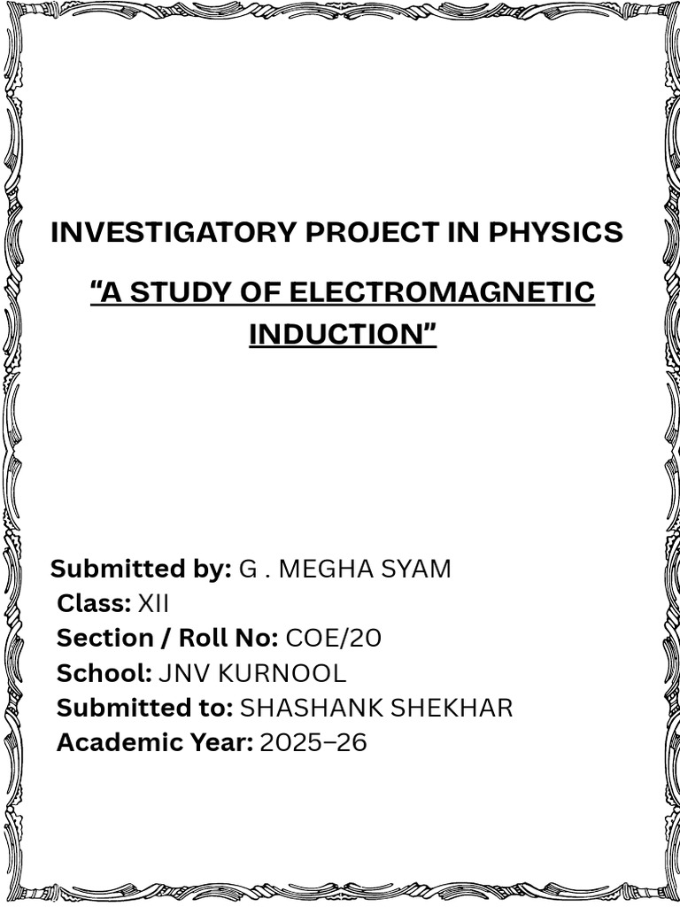 Electromagnetic Induction Experiment | PDF | Electromagnetic Induction ...
