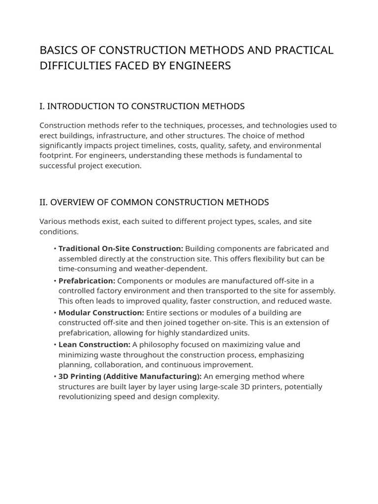Construction Methods & Engineer Challenges | PDF | Building Information ...