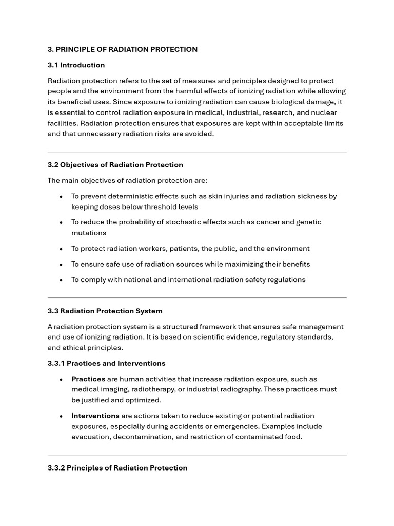 Radiation Protection Principles Explained | PDF | Radiation Protection ...