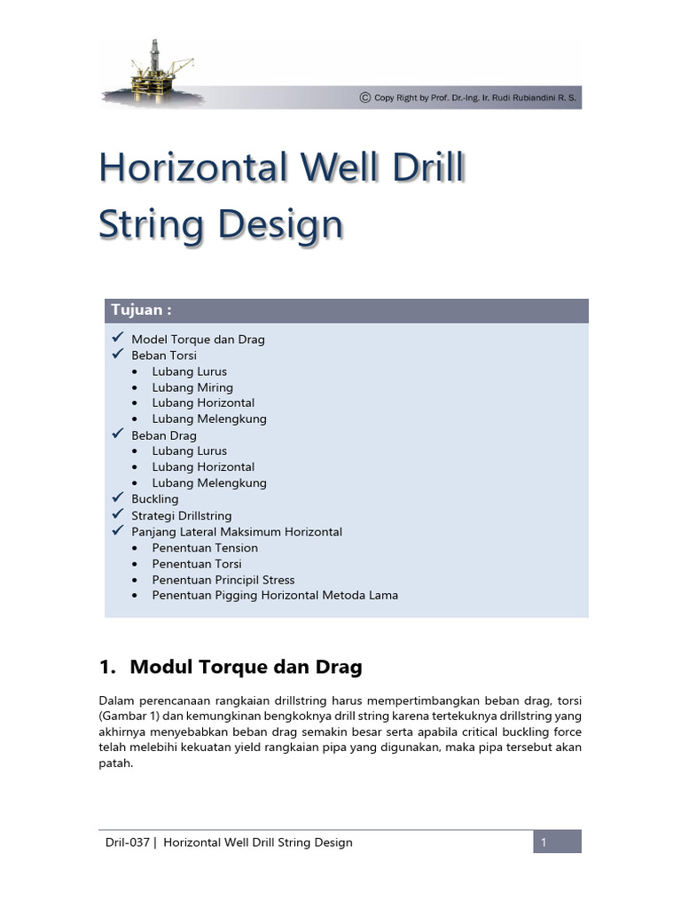 Desain Drill String Sumur Horizontal | PDF