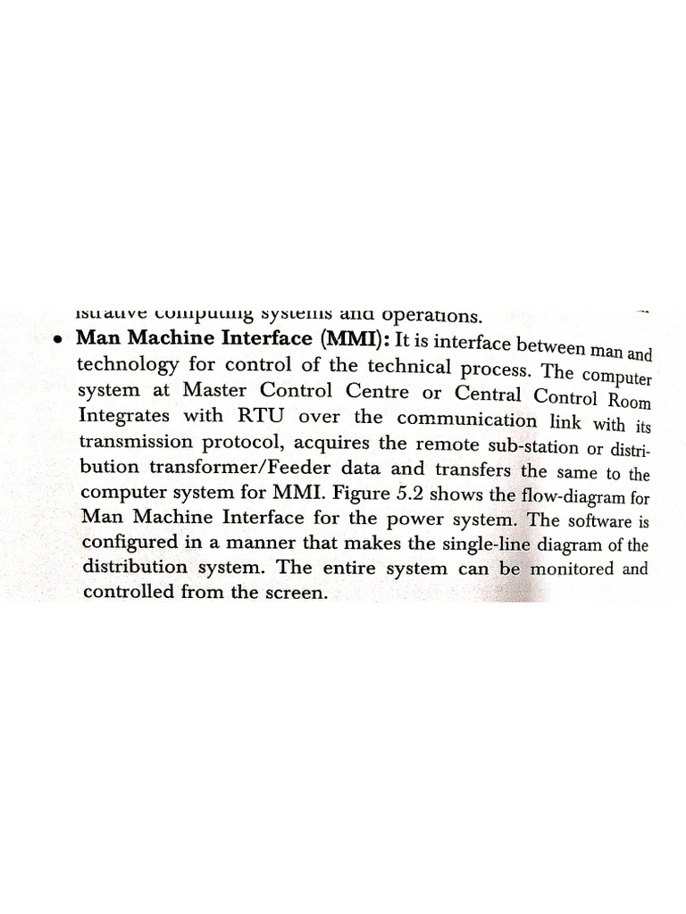 Man Machine Interface Subject -Power System Instrumentation | PDF