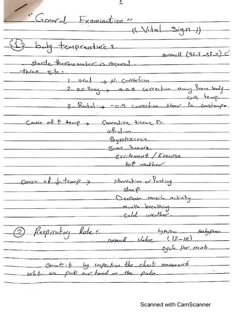 Vital Signs Notes | PDF