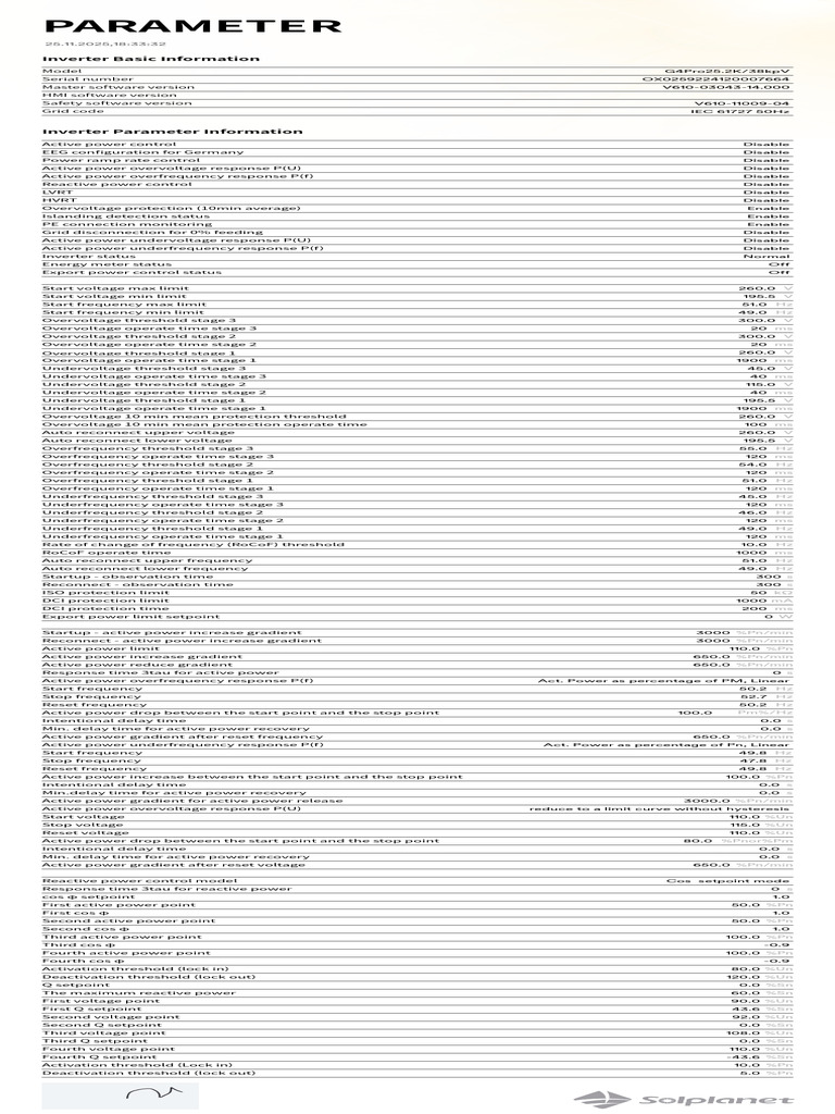 Inverter Parameter Configuration Guide | PDF | Electronics | Power ...
