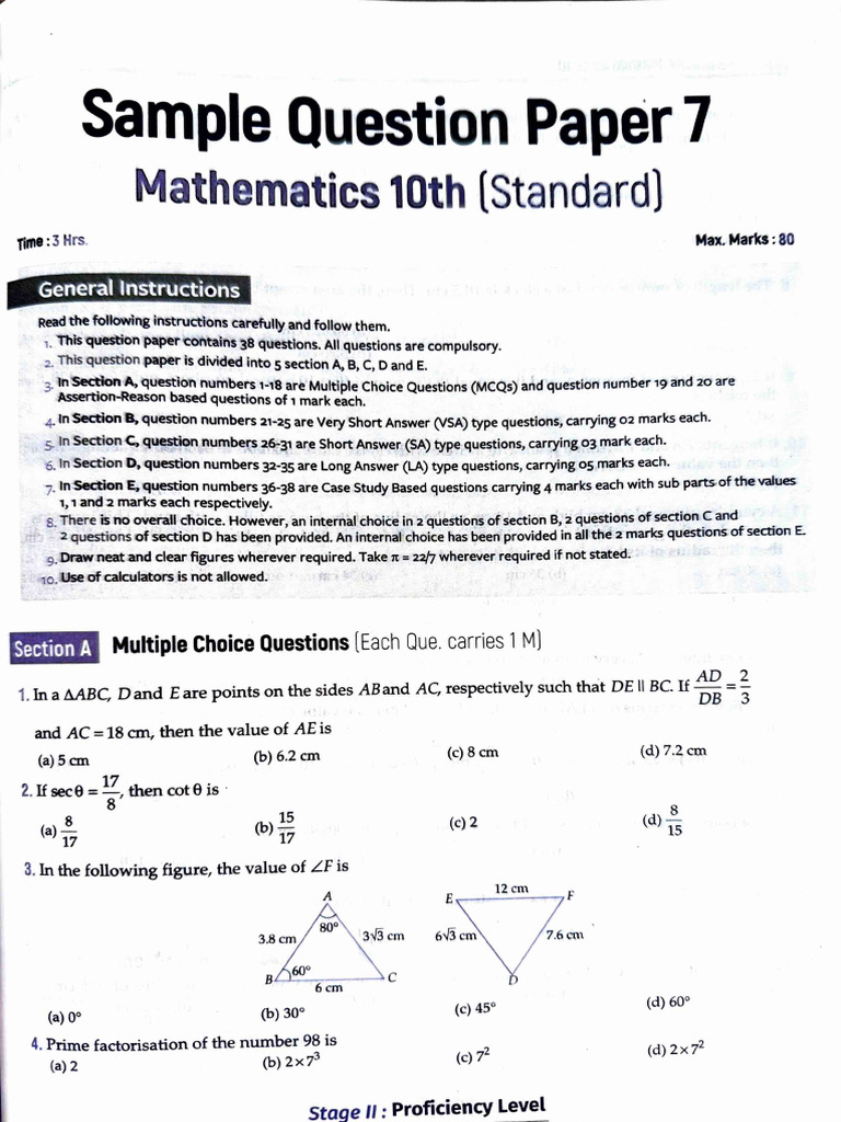 Sample Papers 5 | PDF