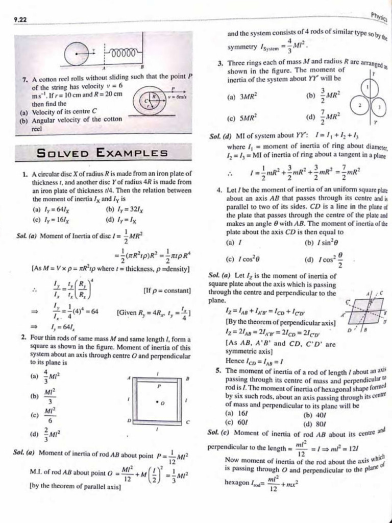 Rotational Dynamics and Moment of Inertia Calculations | PDF | Rotation ...