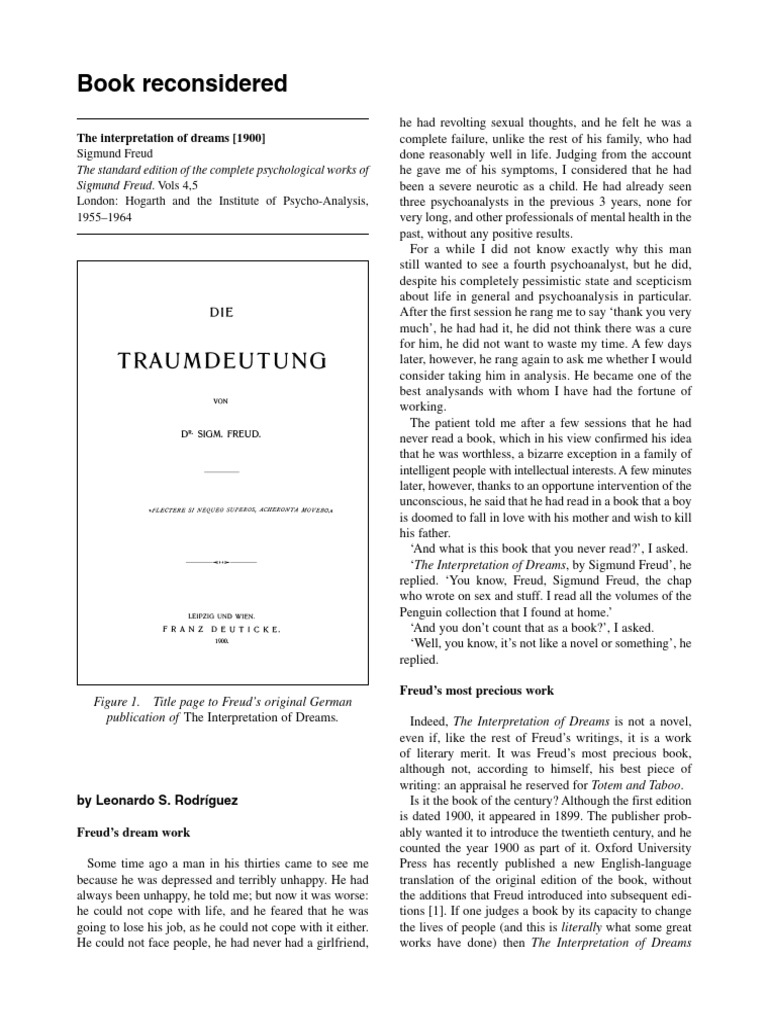Freud's Dream Interpretation Explained | PDF | Psychoanalysis | Sigmund ...