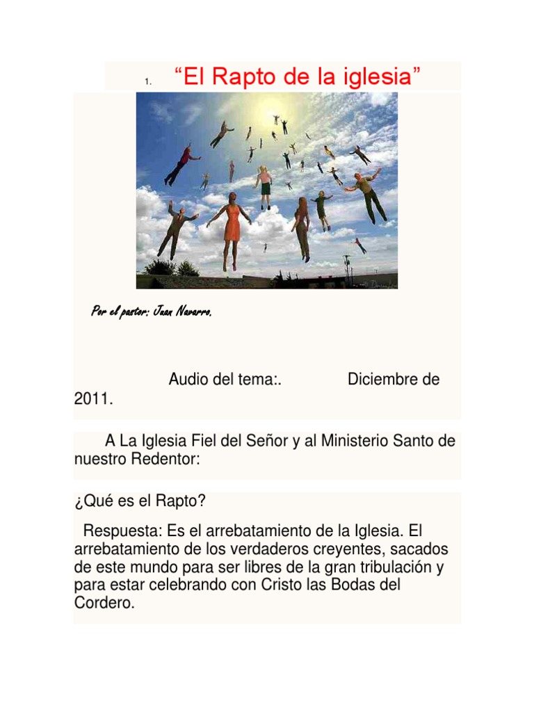 El Rapto de La Iglesia | PDF | Cristo (título) | Segundo advenimiento