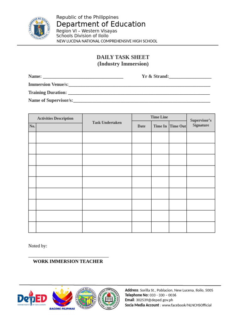 New Lucena High School Immersion Guide | PDF | Social Psychology