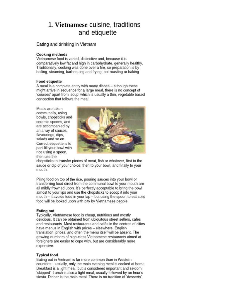 About Vietnam 4 | PDF | Vietnamese Cuisine | Meal