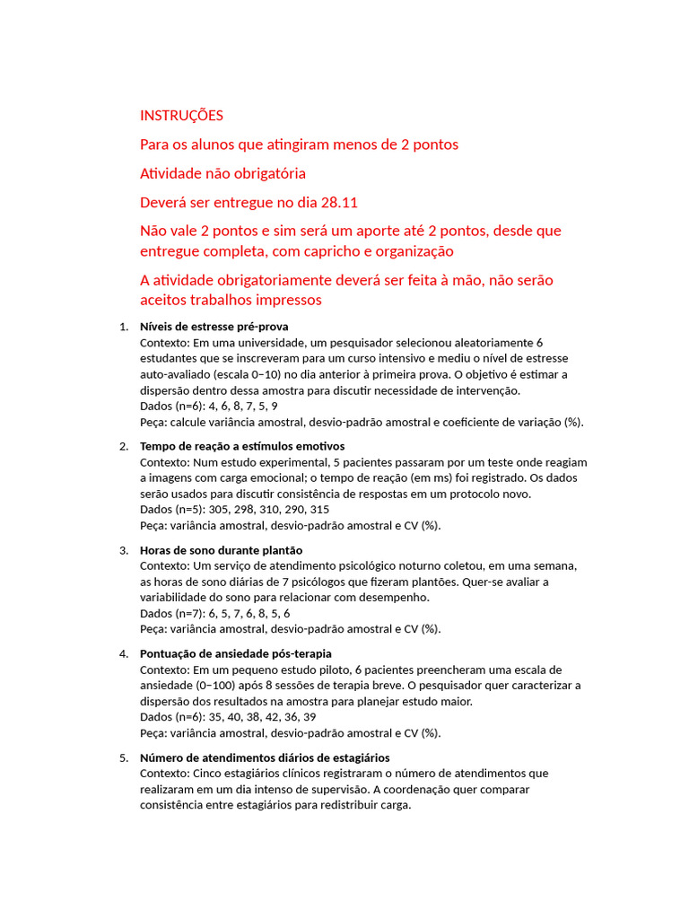 Análise Estatística de Variabilidade em Estudos | PDF | Desvio padrão ...