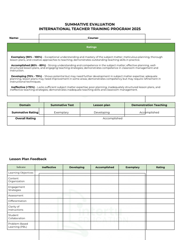 2025 Teacher Training Program Evaluation | PDF | Lesson Plan | Cognition