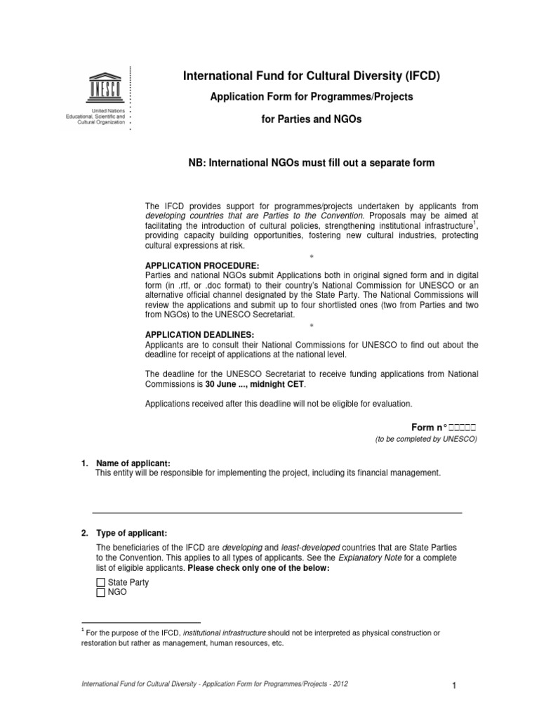 IFCD Application Form for Projects 2012 | PDF | Budget | Non ...