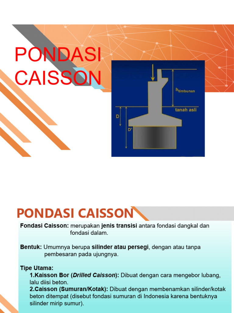 Jenis dan Metode Pondasi Caisson dan Tiang Bor | PDF